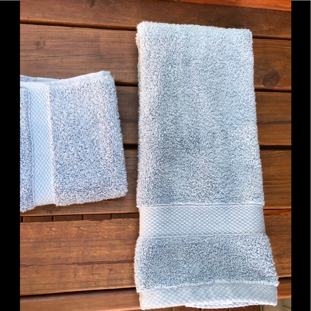 Luxury Hand Towel & Wash Cloth Villa Lugano Blue New Soft Bathroom